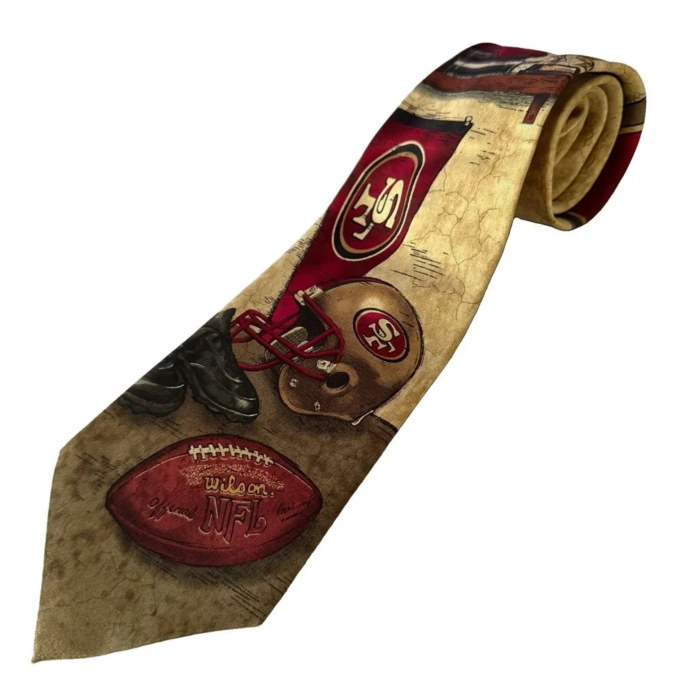 Vintage San Francisco 49ers NFL Football Eagle Wings 100% Silk Tie Nostalgia 2